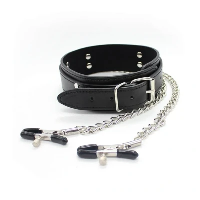 Afbeelding van Halsband met Tepelklemmen