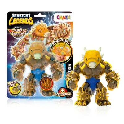 Afbeelding van CRAZE Legends Stretchy D&#039;Molition actiefiguur, super rekbaar, met slijm aan de binnenkant en superkrachten, slijmerige elastische superhelden