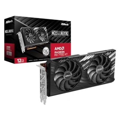 Afbeelding van ASRock AMD Radeon RX 7700 XT Videokaart Challenge OC 12 GB GDDR6 SDRAM PCIe x16 HDMI, DisplayPort Overclocked