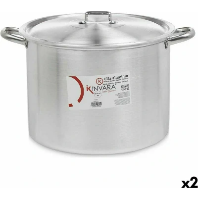 Afbeelding van Casserolepan met deksel Ø 36 cm Zilverkleurig Aluminium (2 Stuks)