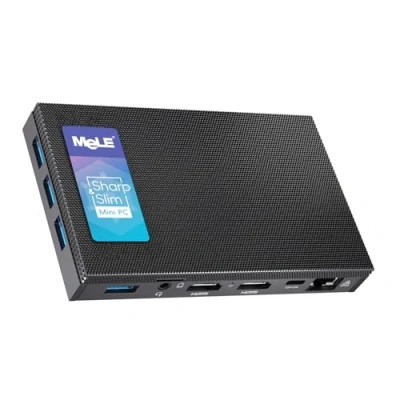 Afbeelding van MeLE Quieter3Q Mini pc zonder ventilator, Windows 11 Pro Celeron N5105 8 GB, 256 draagbaar, kleine desktop, HDMI, Wifi6 Gigabit Ethernet, industriële micro pc, ontgrendeling, bios, automatische