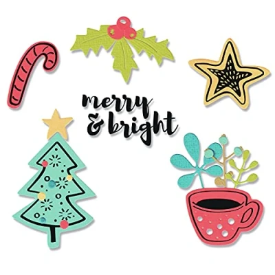 Afbeelding van Sizzix Framelits snijmal with stamps Merry motifs