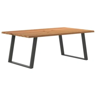 Afbeelding van vidaXL Eettafel 200x120x74 cm massief eikenhout lichtbruin