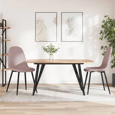 Afbeelding van vidaXL Eetkamerstoelen 2 st fluweel roze