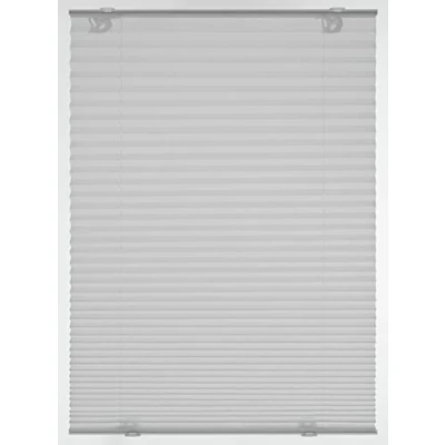 Afbeelding van GARDINIA Plissé Solo, gordijn met zuignappen, ondoorzichtig vouwgordijn, inclusief montagemateriaal, 2 geleiderails van aluminium Grijs, 80 x 130 cm (b h)