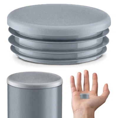Afbeelding van 5 stuks. Ronde doppen kunststof lamellendoppen afdekkap Hoogwaardige lamellenstop 40 mm grijs