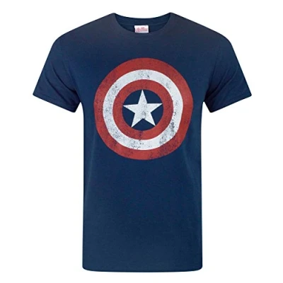 Afbeelding van Marvel Captain America T shirt voor heren, Blauw