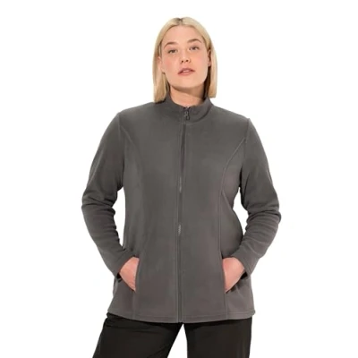 Image de Ulla Popken veste polaire pour femme, grandes tailles, grande taille, système modulaire, intérieure, col montant, gris graphite, 60 62