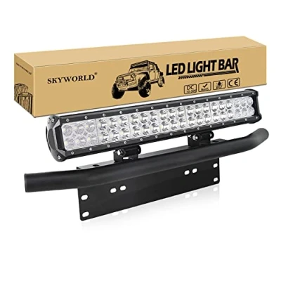 Afbeelding van SKYWORLD led lichtbalk, 51 cm 126 W combinatie werklamp met nummerplaat montagebeugel voor vrachtwagen ATV UTV 4x4