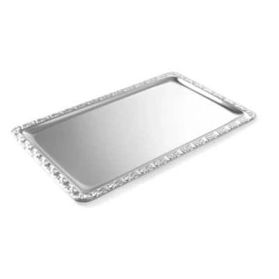 Afbeelding van Hendi Serveerschaal met Decoratieve Rand Snackschaal RVS Hapjesschaal Horeca GN 1/1 530x325mm