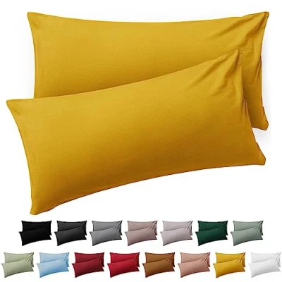 Afbeelding van Blumtal Kussensloop Microvezel Kussenhoes 40 x 70 cm Spicy Mustard Set van 2