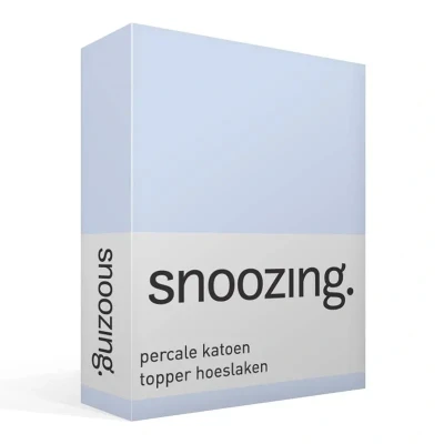 Afbeelding van Snoozing Topper Hoeslaken Eenpersoons 90x220 cm Percale katoen Hemel