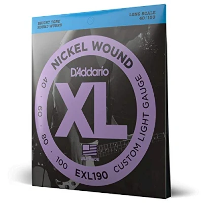 Afbeelding van D&#039;Addario EXL190 Custom Light 40 100 040 bassnarenset