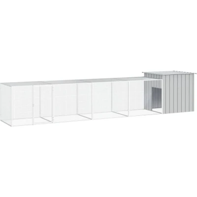 Afbeelding van vidaXL Kippenhok 500x91x100 cm gegalvaniseerd staal grijs