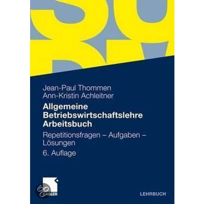 Afbeelding van Allgemeine Betriebswirtschaftslehre Arbeitsbuch