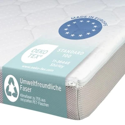 Afbeelding van Sun Garden Hoogwaardige babymatras 70 x 140 cm Met traprand Oeko Tex 100 gecertificeerd Comfortabel schuim Ergonomisch Voor babybed, kinderbed, reisbed Hoes