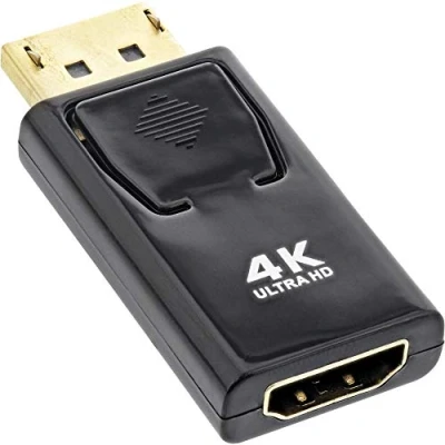 Afbeelding van InLine DisplayPort Male naar HDMI Female Adapter 4K/60Hz met Audio Zwart 17198M