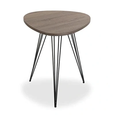 Afbeelding van Versa Seatle Bijzettafel voor woonkamer, slaapkamer of keuken. Moderne bijzettafel, afmetingen (H x B L) 60 50 cm, hout en metaal, kleur: bruin zwart