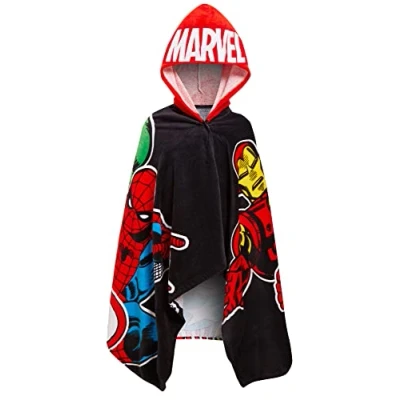 Afbeelding van Avengers handdoek met capuchon voor kinderen, 100% katoen, Marvel Spider Man, Hulk, kapitein, Amerika, ponch, strandhanddoek, badhanddoek, wikkeljurk