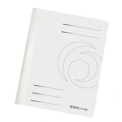 Afbeelding van Herlitz 10902450 Snelhechtmappen A4, commercieel en overheidsinstanties, manila karton, 25 stuks, wit