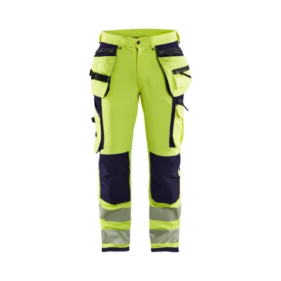 Afbeelding van Blaklader High Vis werkbroek met 4 weg stretch 1997 1642 Geel/Marineblauw