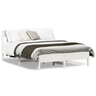 Image de vidaXL Cadre de lit sans matelas blanc 150x200 cm bois pin massif