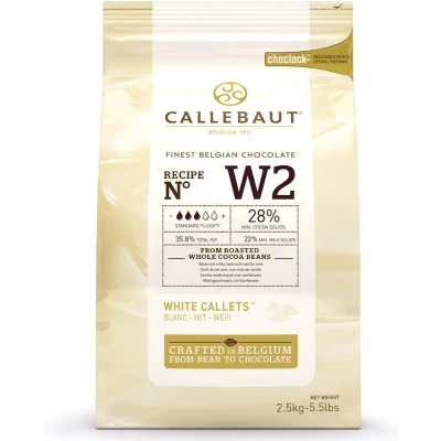 Afbeelding van Callebaut Chocolade Callets Wit (W2) 2,5 kg