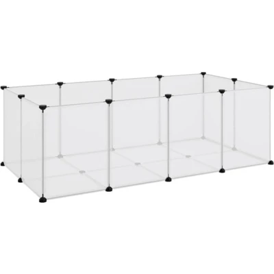 Afbeelding van vidaXL Dierenhok klein 144x74x46,5 cm polypropeen en staal transparant