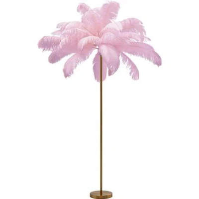Afbeelding van KARE Feather Palm vloerlamp met veren, pink