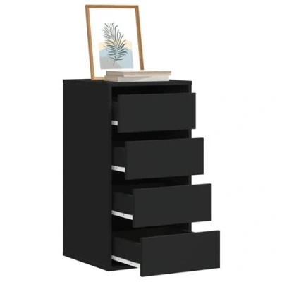 Image de vidaXL Commode d&#039;angle noir 40x41x76 cm bois d&#039;ingénierie852862