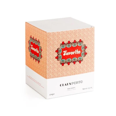 Afbeelding van Claus Porto Favorito Red Poppy Scented Candle 270gr Geurkaars 270 gr