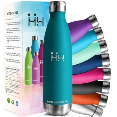Afbeelding van HoneyHolly 18/8 roestvrijstalen thermosfles, 1000 ml, BPA vrij, vacuümwaterfles, thermosfles voor school, sport, kantoor