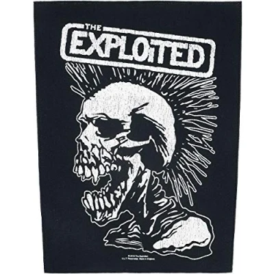 Afbeelding van The Exploited Vintage Skull Rugpatch Zwart
