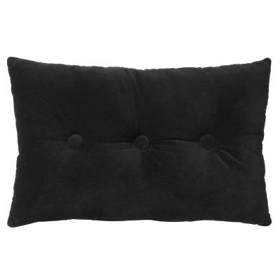 Afbeelding van Dutch Decor VALERIE Sierkussen 40x60 cm velvet met knopen Raven zwart