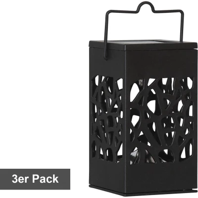 Afbeelding van Star Trading solar decoratie Izola Mini, 3 stuks, padverlichting, hanglampen, zwart, LED, schemersensor, warm wit, voor buiten, 11 cm