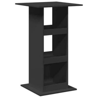 Afbeelding van Bartafel met opbergruimte 60x60x102 cm bewerkt hout zwart