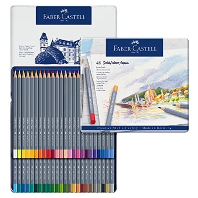 Afbeelding van Kleurpotloden Faber Castell Goldfaber aquarel blik à 48 stuks assorti