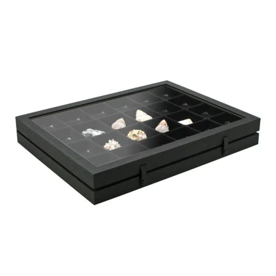 Afbeelding van Safe Safe, Presentatie Display 24 vaks indeling (65x58 mm.) voor Mineralen zwart met interieur afm: 400x300x55 mm. per st.
