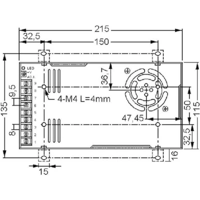 Afbeelding van Mean Well RSP 320 36 Schakelnetvoedingsmodule 8.9 A 320.4 W V/DC 1 stuk(s)
