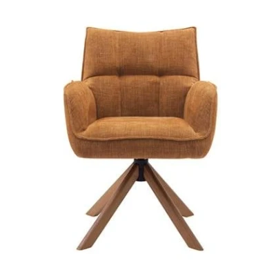 Afbeelding van Giga Living Eetkamerstoel Marilla Oranje/Eikenhout 59x65x86cm Set van 2