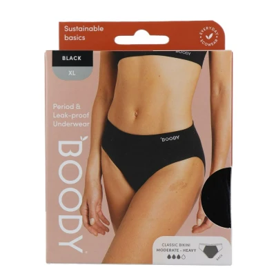 Afbeelding van Boody Menstruatieondergoed Bikinislip Zwart Normaal/Hevig Maat XL 1ST