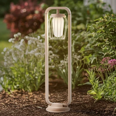Afbeelding van Lucande tuinpadverlichting Chandan, 90 cm, beige, metaal