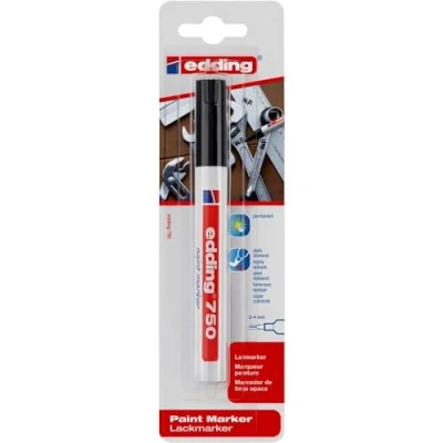 Afbeelding van Edding 750 Paint Marker 4 1 3001 Lakmarker Zwart 2 mm, mm