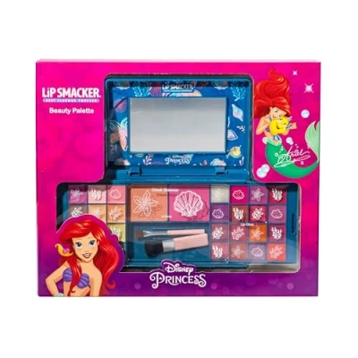 Afbeelding van Lip Smacker Prinses Ariel Beauty palet, cadeauset met kleurrijke lipgloss, glinsterende crèmes, blush en bronzer, make up accessoires spiegel zijn inbegrepen