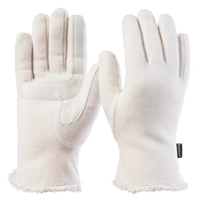 Afbeelding van isotoner Dames stretch fleece handschoenen met microluxe voering en Smart Touch technologie, ivoorkleurig, zonder Smartdri, eenheidsmaat, Ivoor Smartdri vrij
