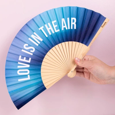 Afbeelding van Fisura Love, blauw kleurverloop, standaard waaier voor dames, Liefde, één maat, Eén maat