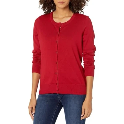 Image de Amazon Essentials Gilet Col Rond Léger (Grandes Tailles Disponibles) Women&#039;s, Rouge, M