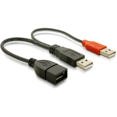 Afbeelding van Delock USB kabel 2.0 A stekker, bus 0.50 m Zwart Flexibele zwanenhalskabel 83499