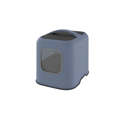 Afbeelding van Rotho Mypet Kattenbak Biala 51 x 39.5 44.3 cm Kattentoilet Blauw&amp;Antraciet