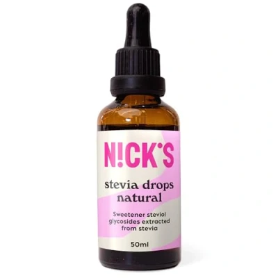 Image de NICKS Stevia Liquide Naturelle Edulcorant Naturel, Substitut de Sucre Naturel Keto, Vegan, Sans Ajouté, Gluten Zéro Calorie, Low carb 50 ml